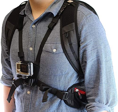 Navitech action backpack i sivo kućište za pohranu s integriranim remenom prsa - kompatibilan sa YI
