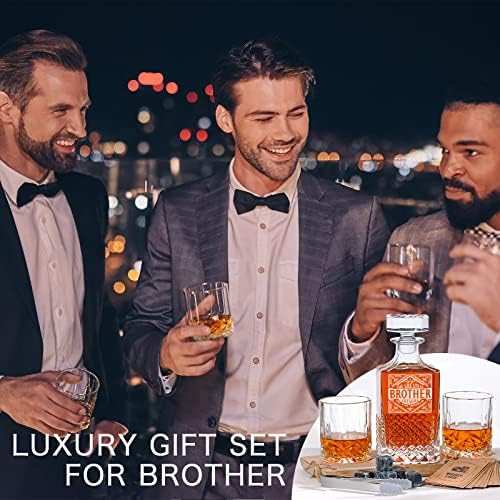 Ponpur pokloni za brata, viski Decanter set sa 2 viskija naočala, jedinstveni hladni rođendan poklon za