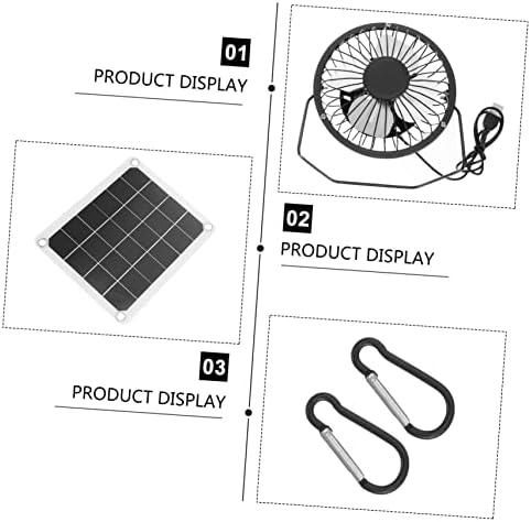 Doitool 1 Set Solarni ventilator Mini ventilatori Prijenosni mini ispušni ventilator Zatvoreni ventilator Solarni