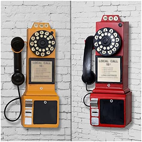 Fiksni telefon na zidnom telefonu izrađen od kovrčave kabele, fiksni telefon, biranje antiknog telefona,