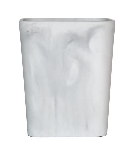 Čvrsti lažni mramorni otpad, bijela boja, mjere: 8 l x 8 w x 9.75 h (inčni)