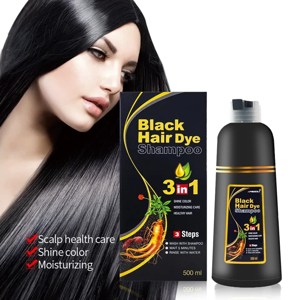Autumege tamno smeđa dlaka šampon instant boja za kosu za sivu kosu - jednostavan dlaka šampon 3 u 1-
