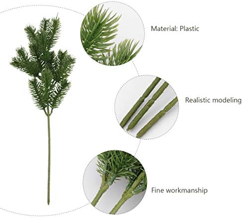 Nuobesty 3pcs Umjetni borovi listovi viljuška plastične borke protiv borova Evergreen Pine grane DIY