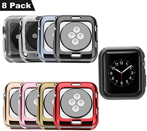 Mairui Kompatibilan sa Apple Watch Case 38mm [8 pack] Zaštitni branik poklopac TPU ultra tanak lagana