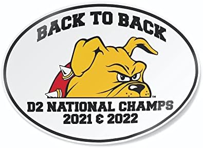 Gurkanje štampanja naljepnice Ferris State University Bulldogs 2022 i 2021 Back To Back NCAA D2 nacionalni