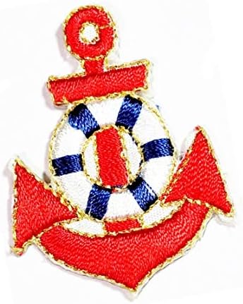 Jednom veličine mali crveni sidreni patch sidro morski mornar mornarski morski brod crtani