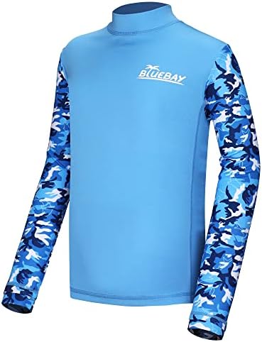 BLUEBAY Boy's UPF 50+ košulje za zaštitu od sunca osip Guard Dugi rukav plivačka košulja brzo