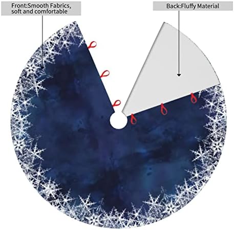 Snowflakes Grub na akvalnoj mornaričkoj plavoj božićnoj suknji za odmor Pribor za odmor Xmas Tree Detart ukrasi