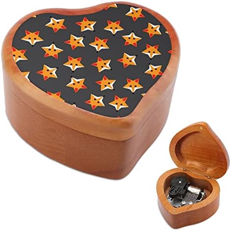 Funny Fox Star Heart Music Box Drvene muzičke kutije Najbolji poklon za godišnjica božićnog rođendana