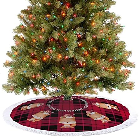 Suknja sa božićnom drvom sa tasselom, božićne pletene Xmas suknja, 30 Božićna stabla mat, božićno drvce