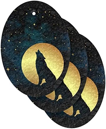 Alaza Wolf Howling Moon Star Boho Prirodna spužva Kuhinjski celulozni spužvi za posuđe Perilica