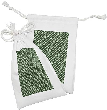 Lunable apstraktna torbica tkanina set od 2, tačački uzorak dijagonalni križanje križanja koji formiraju