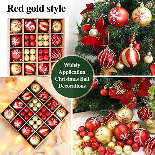 PEMOTech 88Pcs Božić Balls ukrasi za Božić drvo-crvena & amp ; zlato 2 veličine božićno drvo