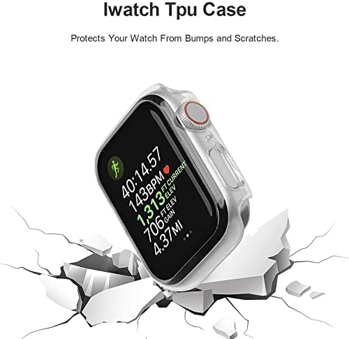 Baozai 2 pakovanje kaljenog stakla zaštitnika kompatibilan sa Apple Watch 41mm futrolom, full