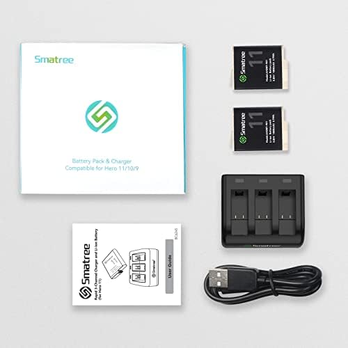 S3C karbonska vlakna Selfietic + kompatibilnost baterija za GoPro Hero 11, heroj 10, heroj 9 crno