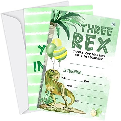 TUYASHUA DINOSAUR 12RD pozivnice za rođendan, tri rex pozivnice, Dinosaur Party Supplies Forers