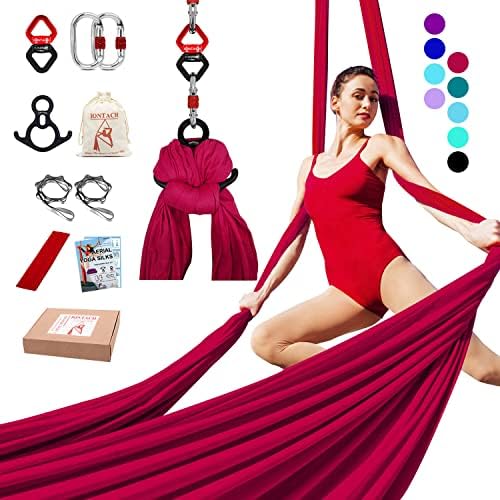 Iontach Aleul Silks Yoga Swing Set Oprema - 9 metara Aerial Yoga Hammock Kit, niskostepene tkanine za početni