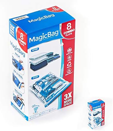 Magicbag 16-paket sorta Kombo ravne vakuumske kompresijske torbe - Instant Space Saver Storage - Air
