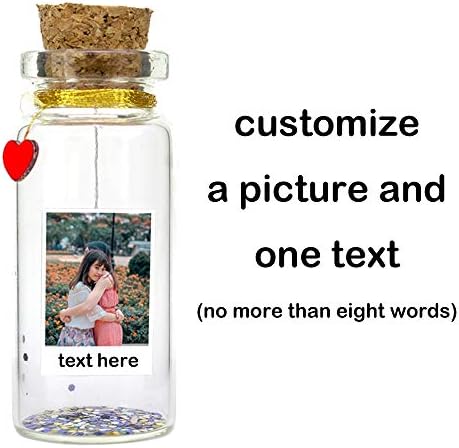 Personalizirana poruka u boci, prilagođena fotografija / Tekst Romantična boca ukrasa za dečka ili