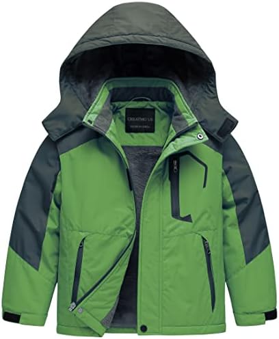 CREATEMO US Boy's Vodootporna skijaška jakna topla zimska fleke snježni kaput Vjetrootporna snijega