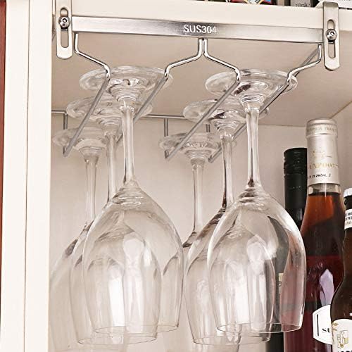 Hemoton Metalni vješalici Vino naočale Vinski nosač Stember stalak 5- Slot vinski stakleni nosač vina