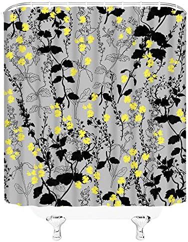 Kdydk žuta i siva tuš sa zastove sažetak žuta cvjetna sa sivom lišću Botanički proljetni postrojenje