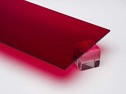 1/8 tamnocrvena prozirna akrilna ploča od pleksiglasa 24 x12 debela Nominalna veličina AZM