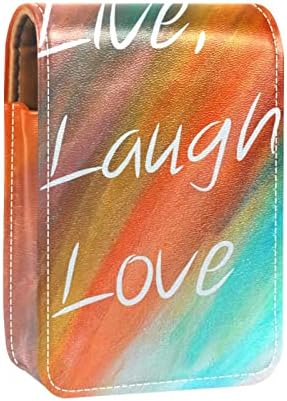 Mini ruž za usne sa ogledalom za torbicu, Live Laugh Love Portable Case Holder organizacija