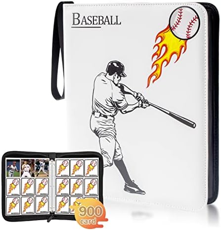 AODWLE 900 Binder za bejzbol karticu za trgovačku karticu, basebol kartici sa kopčama sa zatvaračem sa