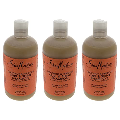 Shea Moisture Coconut Hibiscus šampon za uvijanje i sjaj šampon Unisex 13 oz pakovanje od 3