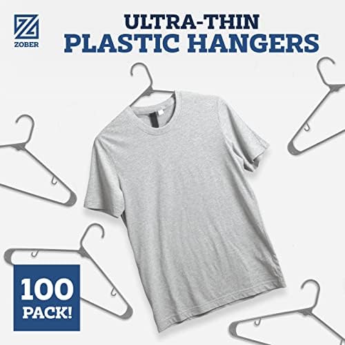 Zober plastični vješalice 100 pakovanja - Standardni set vješalica za obloge za kapute, jakne i hlače - Slim Hawer