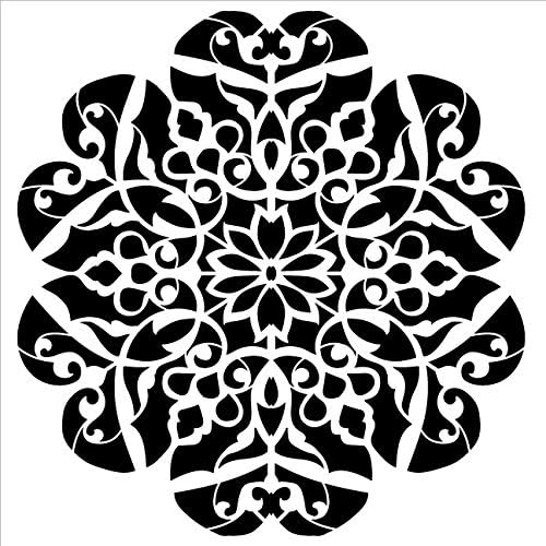 Mandala-vrtlozi cvijeća - kompletna šablona StudioR12 | Mylar šablon za višekratnu upotrebu | Koristi se za farbanje