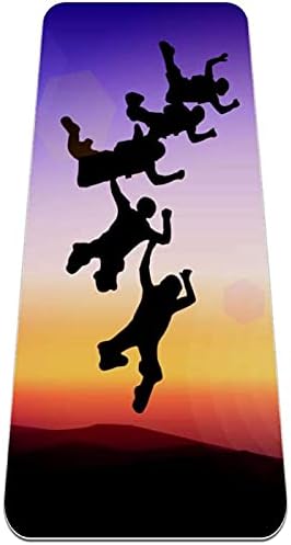 Skydiving Silhouette Sunset Action Premium Thick Yoga Mat Eco Friendly Rubber Health & amp; fitnes Non Slip