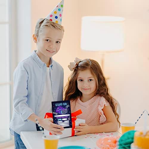 Rlcnot Rođendanske pozivnice sa kovertenim skupom 20 - Video igra na rođendanskim pozivnicama za djecu,