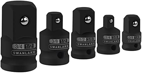 SWANLAKE set adaptera za utičnicu od 5 komada, 1/4, 3/8, 1/2 SAE Adapter za utičnicu, CR-V Steel