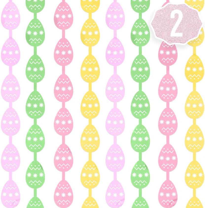 xo, Fetti Uskršnje dekoracije zavjese sa resama od pastelne folije za jaja-Set od 2 / dekoracije