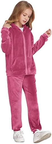 Veliki duks za djevojčice TrackSit 2 komada odijela Velvet Velur Active Wear zip-up hoodie duksevi znojne