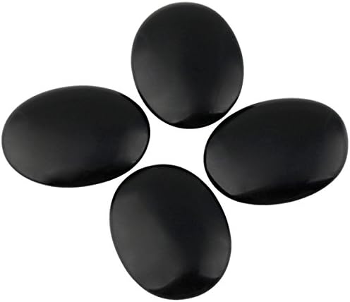 MookatedeCor Black obsidian palmen, ovalni oblik džepa zabrinuto kamenje za kristalno ozdravljenje set za