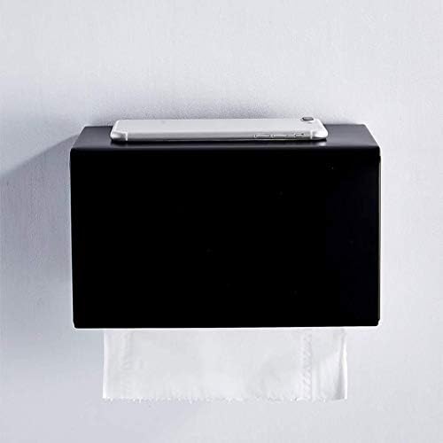 WSZJJ Crna zidna zidna kabina za papir, nehrđajući čelik vodootporni nosač koluta za toalet, koristi