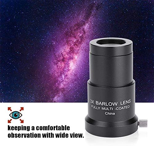 1.25INCH Barlow objektiv, puni obloženi objektiv okulara 3x velike snage za astronomij teleskopskog okulara