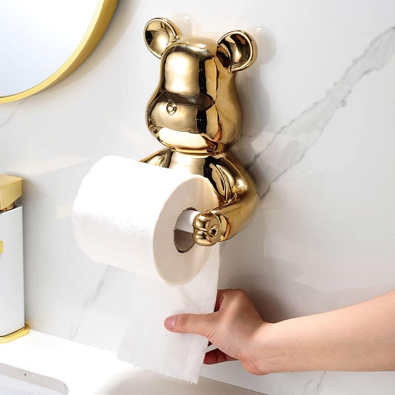 30GO keramički držač za papir u obliku medvjeda | Smiješni i funkcionalni toaletni papir | Visokokvalitetni stalak