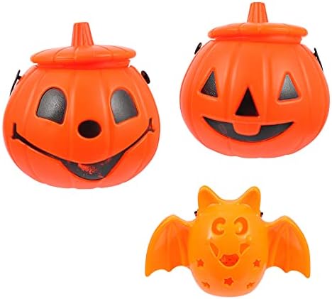 Toyvian bundeve dekor 3pcs Halloween bundeve svjetla šišmiša jack o fenjer lampa za domaću zabavu