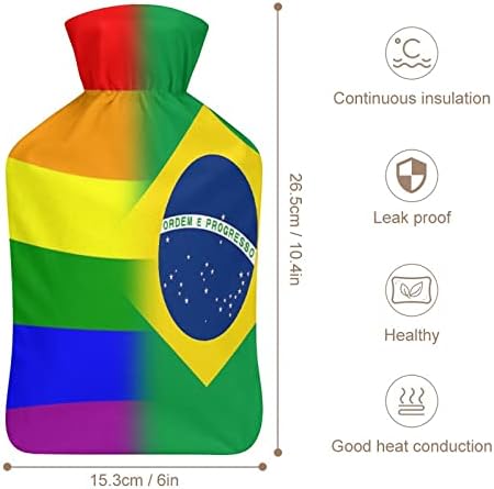 LGBT Pride Brazilska zastava Boca za toplu vodu s mekim poklopcem 1L Velika klasična toplička torba