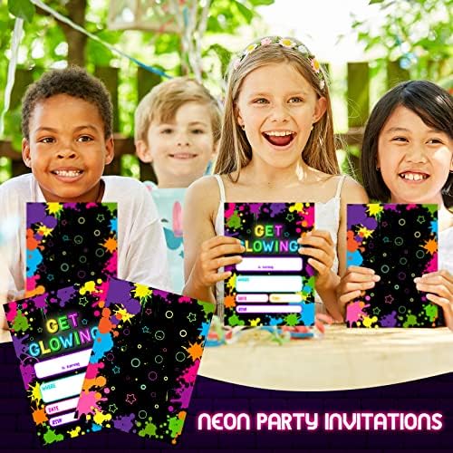 30 Postavlja Neonske pozivnice za maturu Pozovite kartice šarene neonske pozivnice sa kovertama i naljepnicama