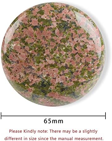Yatming 2 kom. Kristal okruglog energije za masažu ljepota, polirani palmi džep zabrinut kamen za olakšanje