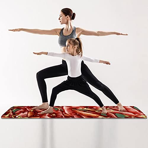 Siebzeh Chili Red Premium Thick Yoga Mat Eco Friendly Rubber Health & amp; fitnes non Slip Mat za sve vrste