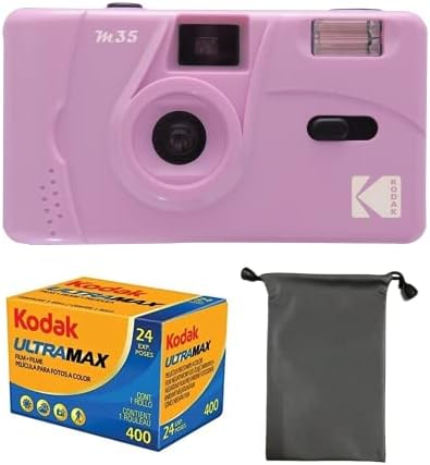 Kodak M35 35mm filmska kamera za višekratnu upotrebu, bez fokusa, ugrađena u snažan Blic, paket sa filmom i torbom