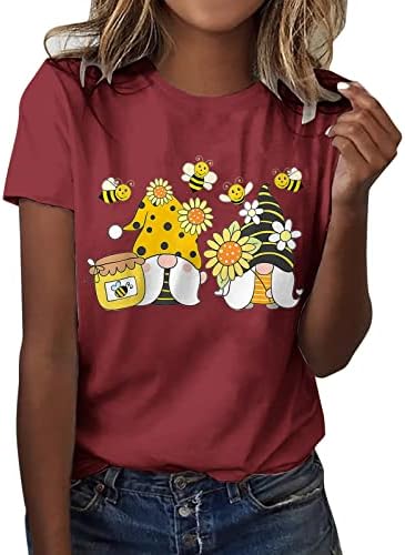 Svemirska ženska klasična verzija tipa pamučni kratki rukav Crewneck T Shirt zabavni štampani pčelinji