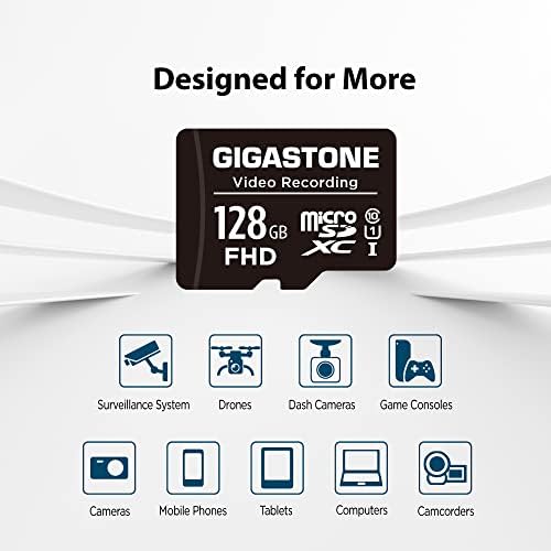 Gigastone 128GB 10-Pack Micro SD kartica, 4k Video Pro, GoPro, nadzor, sigurnosna kamera, akciona kamera, Dron,