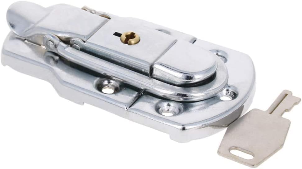 Bettomshin 90mm x 50mm Metal mala veličina brava za kofer Hasp zasun sa ključevima srebrni ton, 4kom